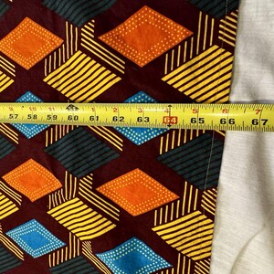 Tovaglia in tessuto africano batik Dashiki Super Java fatto a mano, 109 cm di larghezza x 167 cm di lunghezza immagine 7