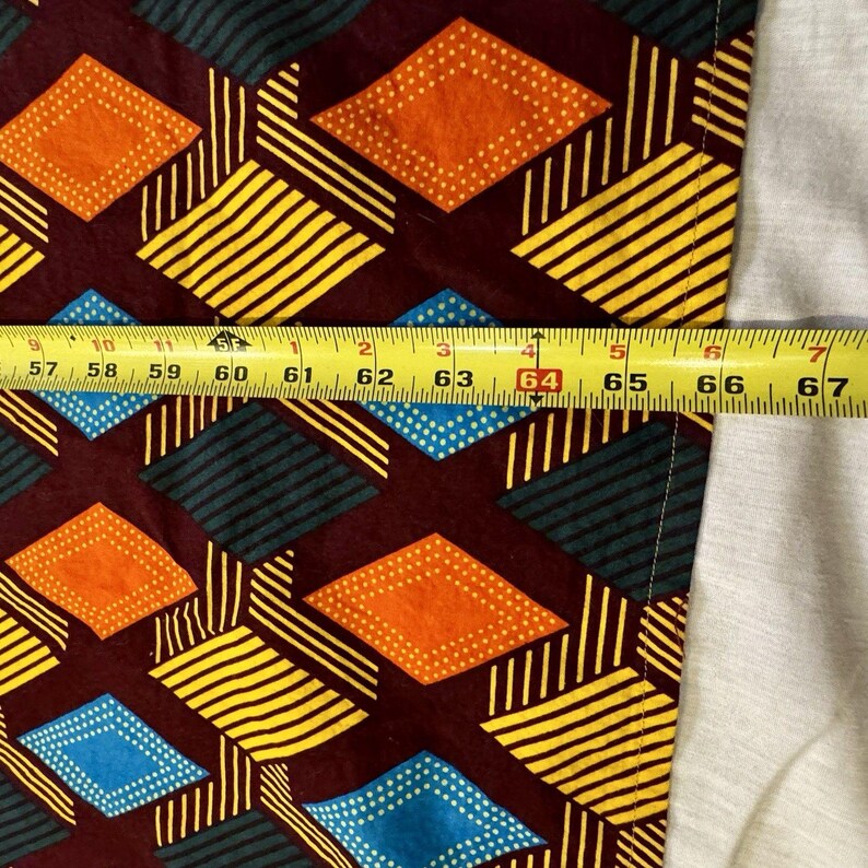 Tovaglia in tessuto africano batik Dashiki Super Java fatto a mano, 109 cm di larghezza x 167 cm di lunghezza immagine 7