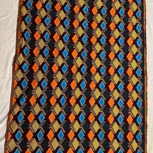 Tovaglia in tessuto africano batik Dashiki Super Java fatto a mano, 109 cm di larghezza x 167 cm di lunghezza immagine 5
