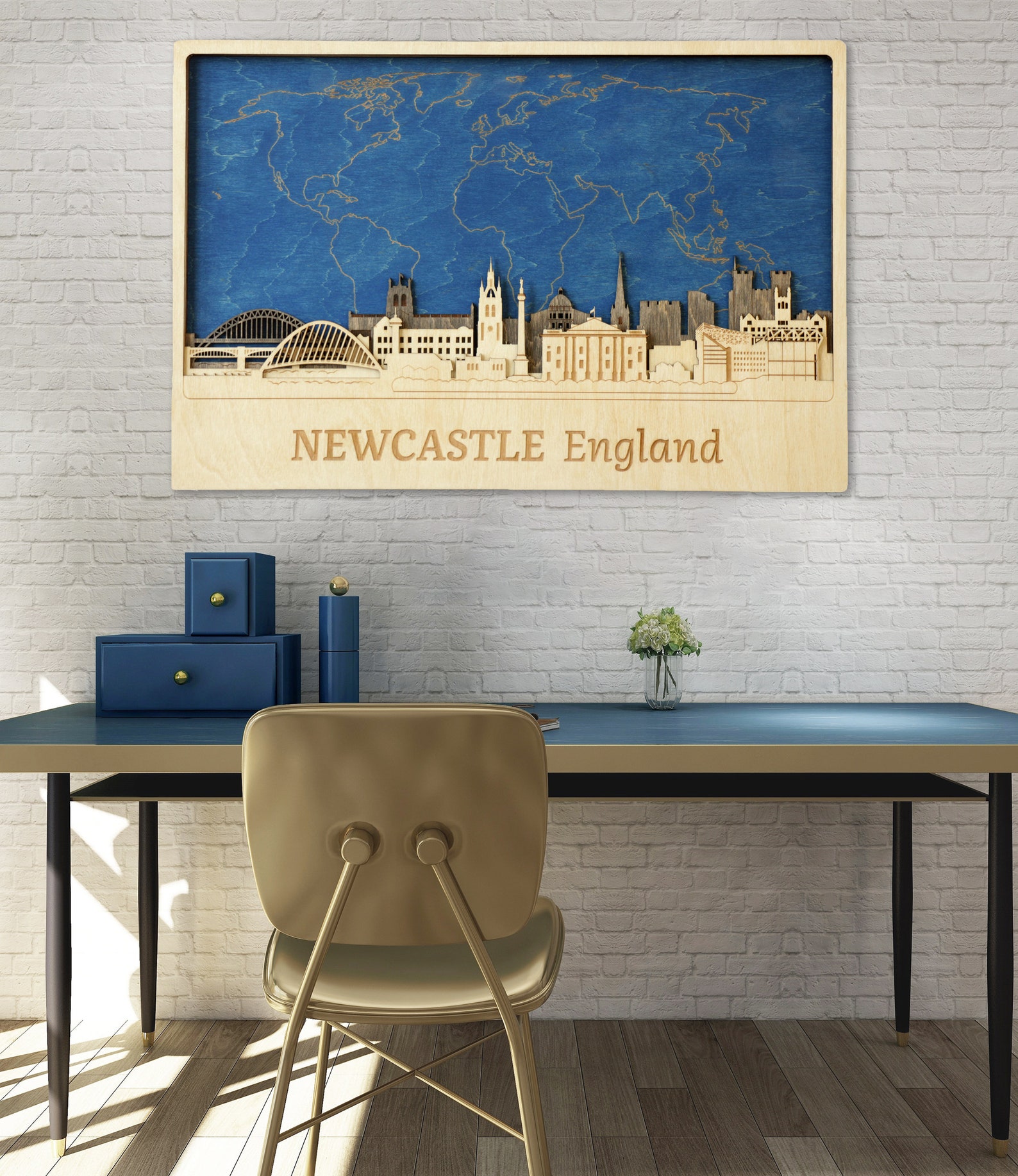Newcastle Hometown Reminder Wood Wall Art Newcastle Wall Art Etsy