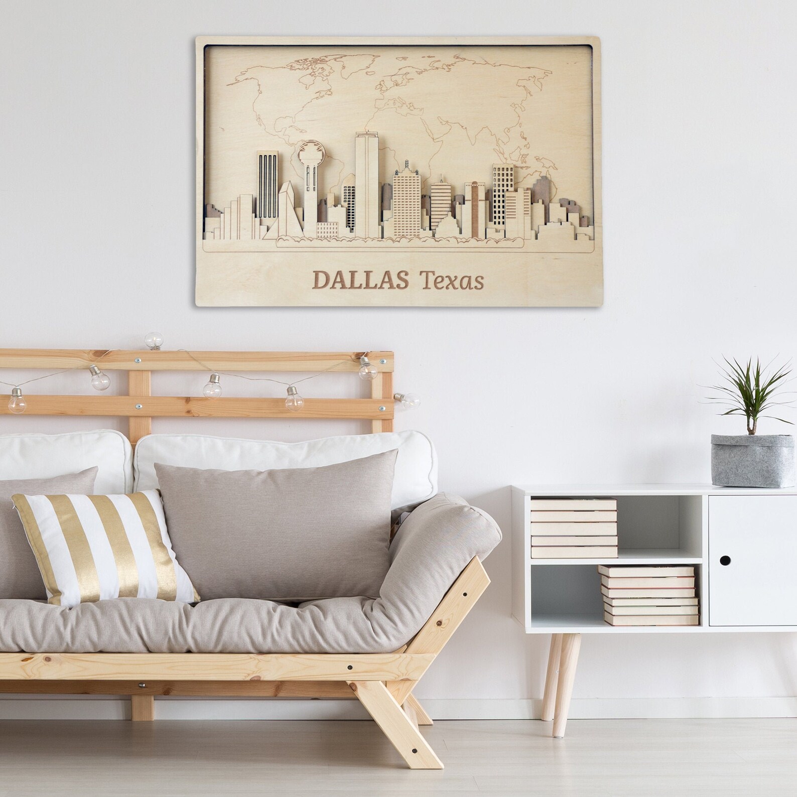 Dallas Wall Art Large City Decor Travel Wall Art Wood Wall Art Etsy