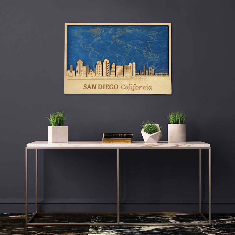San Diego Wall Art Wood Wall Decor Travel Wall Art City Wood Etsy