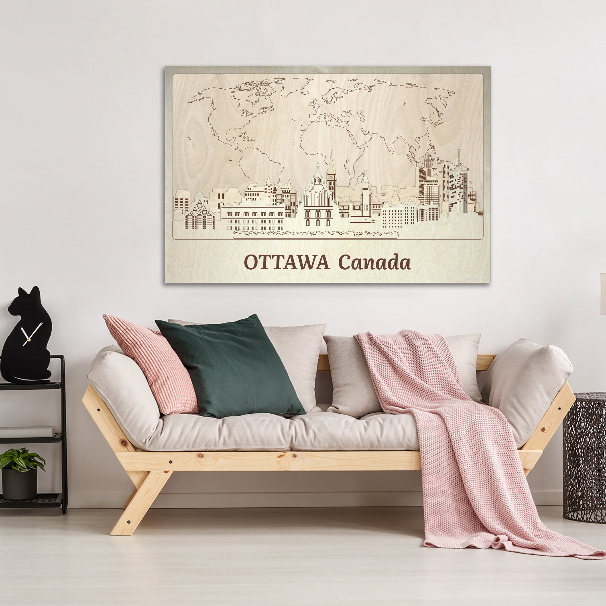 Ottawa Wood Wall Art Rustic Decor Home Wall Decor Canada Etsy UK