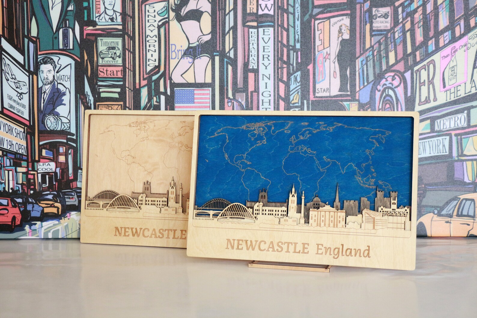 Newcastle Hometown Reminder Wood Wall Art Newcastle Wall Art Etsy