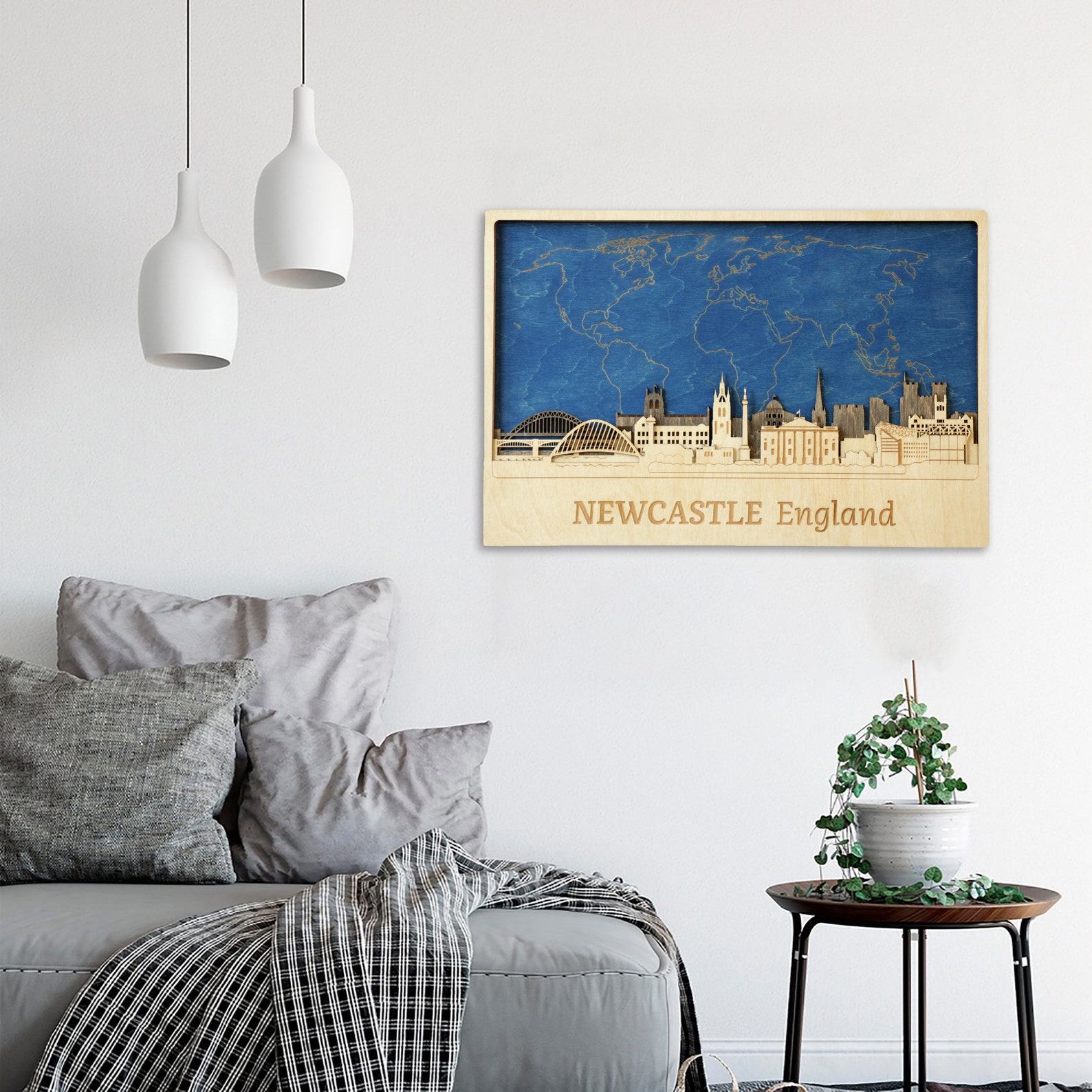 Newcastle Hometown Reminder Wood Wall Art Newcastle Wall Art Etsy