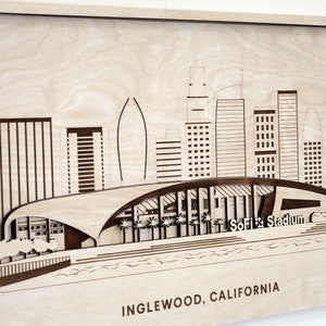 Inglewood SoFi Stadium Wall Decor Stadion Houten Muur Kunst Uniek cadeau voor voetbalfan Cadeau voor man Jongens Kamer Decor American Football Art