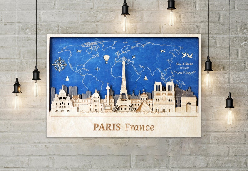 Paris Wall Art Home Wall Decor 5th Anniversary Gift Framed Etsy