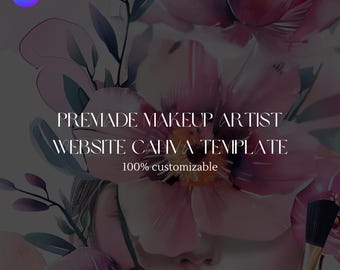 Beauty Website Canva Template | Makeup Artist Landing Page