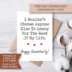 Cartão de aniversário engraçado para impressão para marido, cartão de aniversário para esposa, cartão de humor de aniversário, cartão de amor atrevido, download digital instantâneo