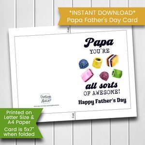Funny Father's Day Card for Papa from Grandson, Papa Father's Day Card from Grandkids, All Sorts of Awesome, Printable, Digital Download