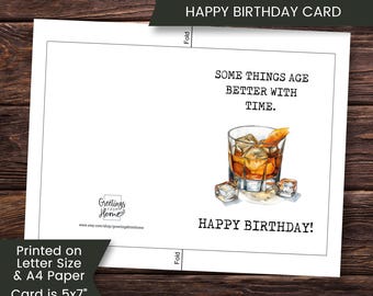 1pc Divertente biglietto di compleanno con whisky per marito più