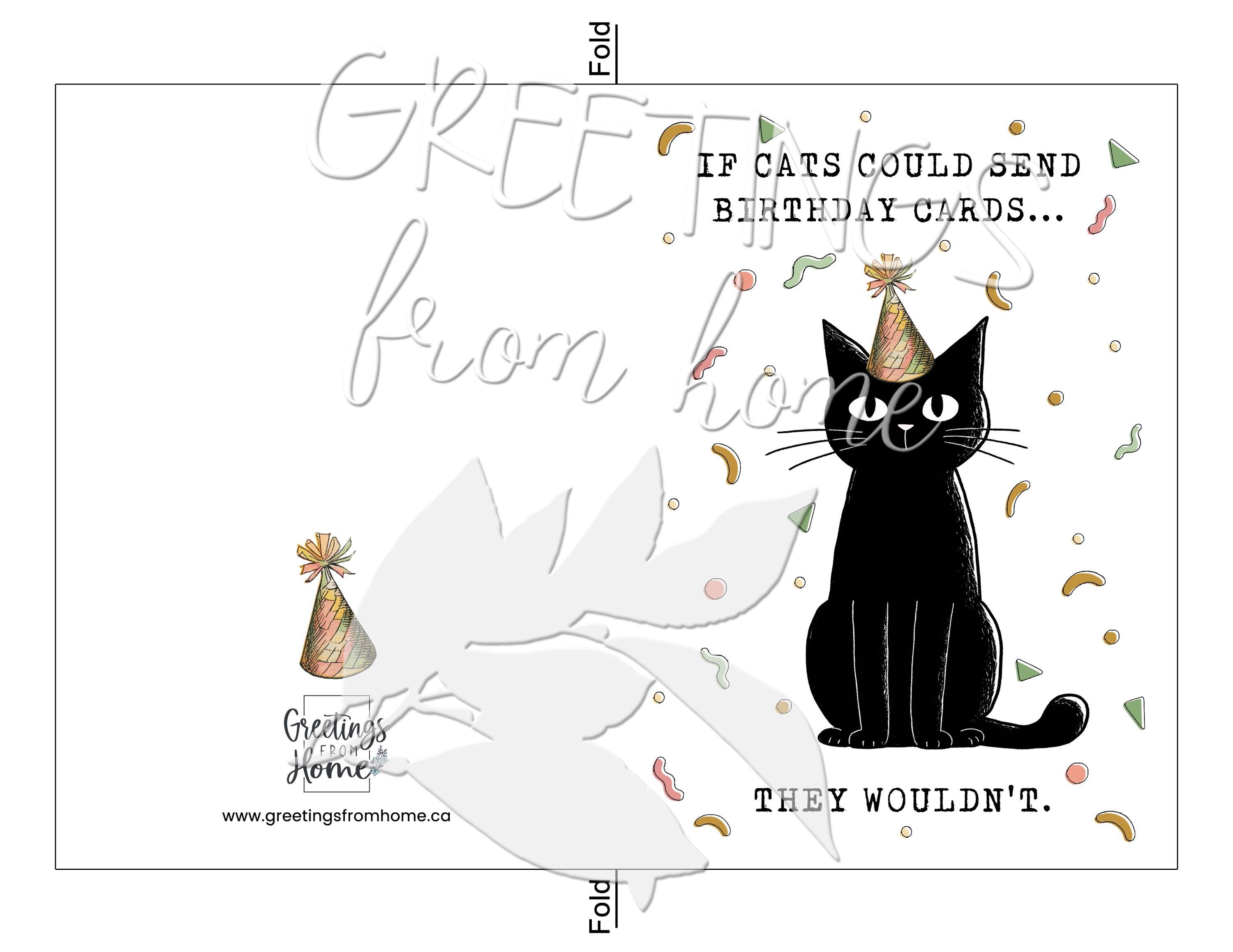Printable Funny Cat Birthday Card for Her, Cat Card for Best Friend ...
