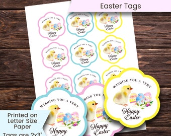Easter Tags Printable, Easter Basket Tags, Easter Chick Tags, Easter Gift Tags, Easter Bunny, Easter Eggs, Happy Easter, Printable, Digital