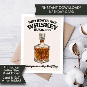 Lustige Geburtstagskarte für Papa, für Opa, druckbare Whisky-Geburtstagskarte für Mann, immer alt, Grußkarte für Papa, Digital