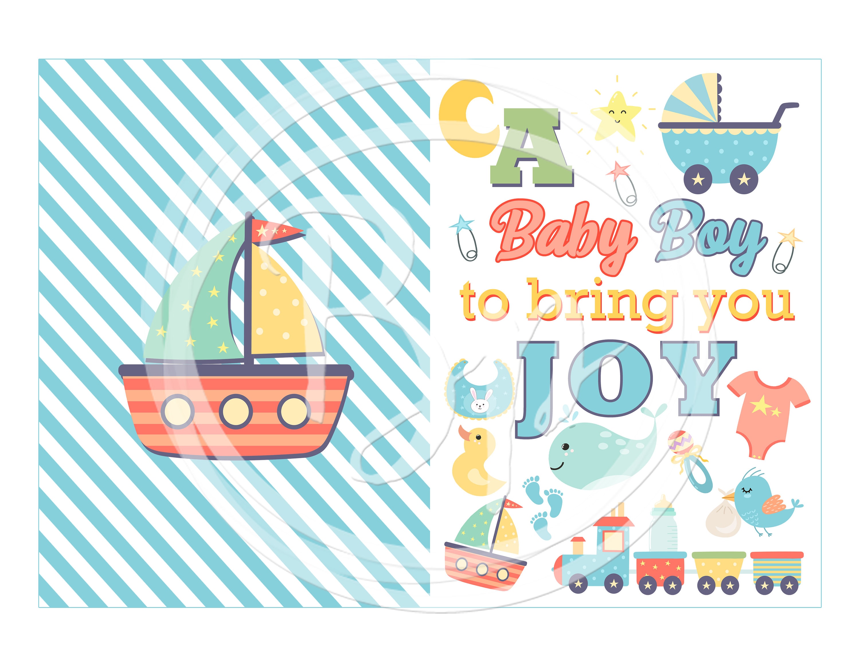 New Baby Boy Card Printable Baby Boy Card New Baby Welcome | Etsy