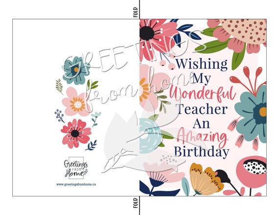 Printable Birthday Cards For Teachers