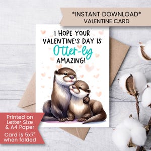 Carte de Saint-Valentin loutre pour petit-fils imprimable, Saint-Valentin loutre incroyable pour fils, pour neveu, nièce, pour enfant, téléchargement immédiat, numérique