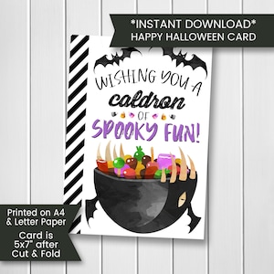 Cartão de Halloween para impressão, cartão de feliz Halloween para impressão, cartão de feliz Halloween, cartão de abóbora, aquarela, para impressão, digital, download