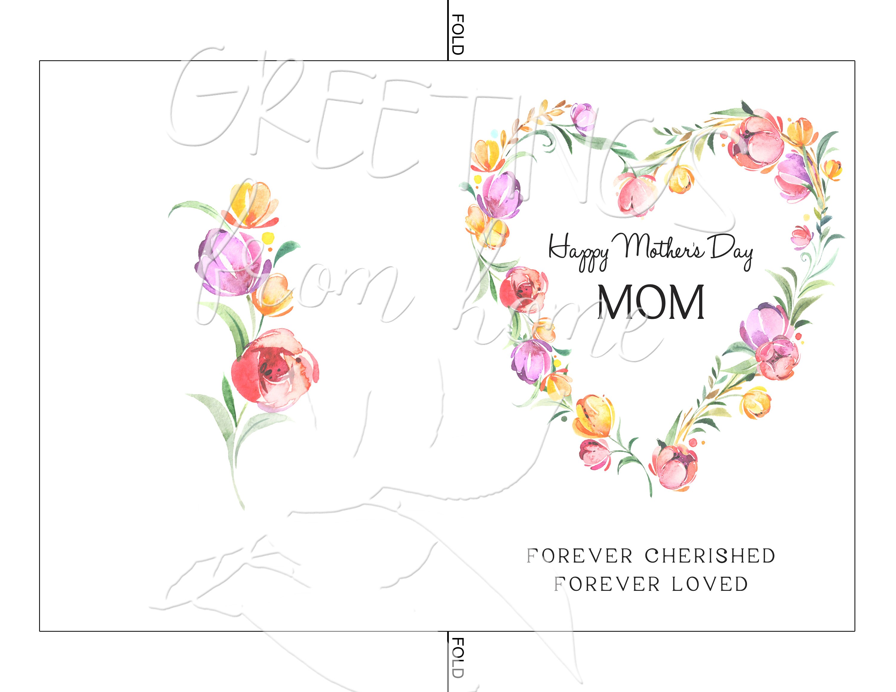 Printable Mothers Day Card, Watercolor Mother's Day Card, Floral Card ...