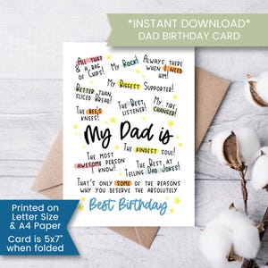 Geburtstagskarte für Papa, Geburtstagskarte für Vater, Geburtstagskarte für Papa von Tochter, Danke Papa Geburtstag, Sofort, Digital