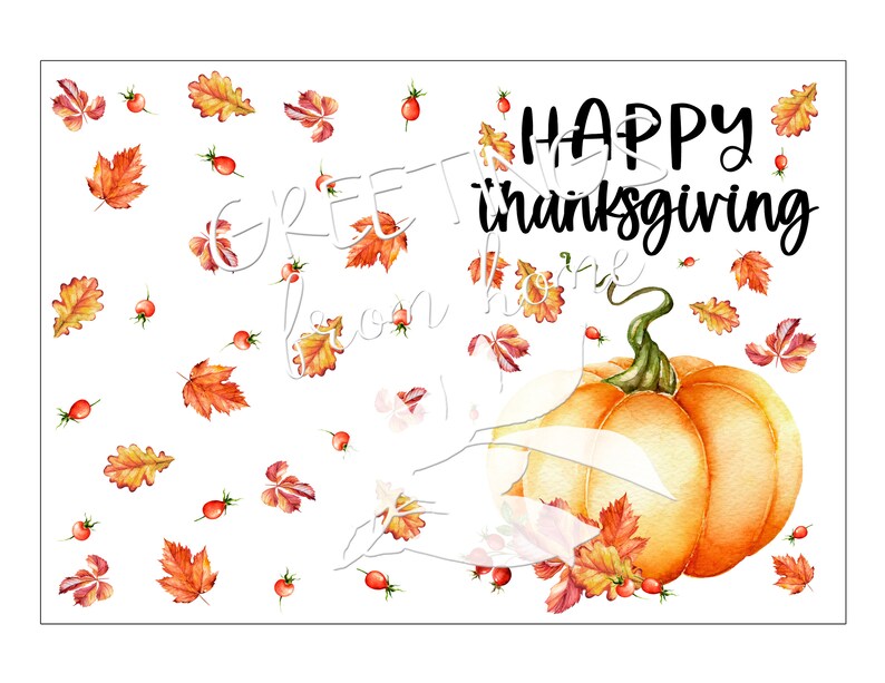Printable Thanksgiving Card Happy Thanksgiving Card - Etsy