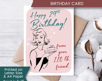 Printable Funny Birthday Card for Best Friend, for Her, for Bestie, Digital File, Download