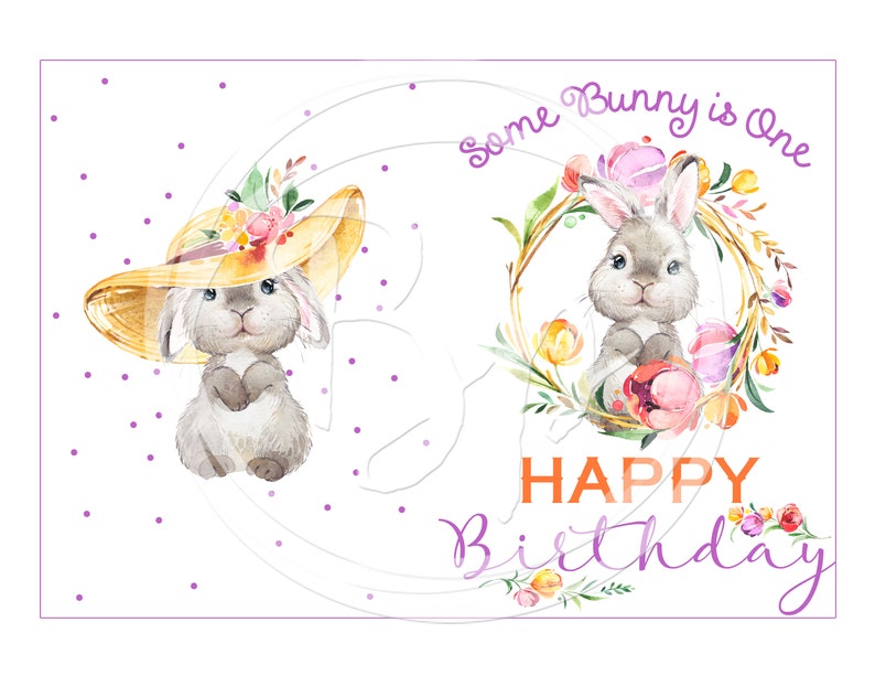 Bunny Birthday Card Printable Bunny Birthday Card Bunny | Etsy