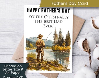 Fishing Father's Day Card Printable, Fathers Day Card for Dad, Happy Father's Day Card for Grandfather, Ofishially the Best Dad, Digital