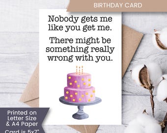 Biglietto Di Compleanno Divertente Per Amica, Biglietto D'Auguri Per Lei Con Messaggio Simpatico - Formato 15x15 Cm, Stampato In Inghilterra Su Carta FSC