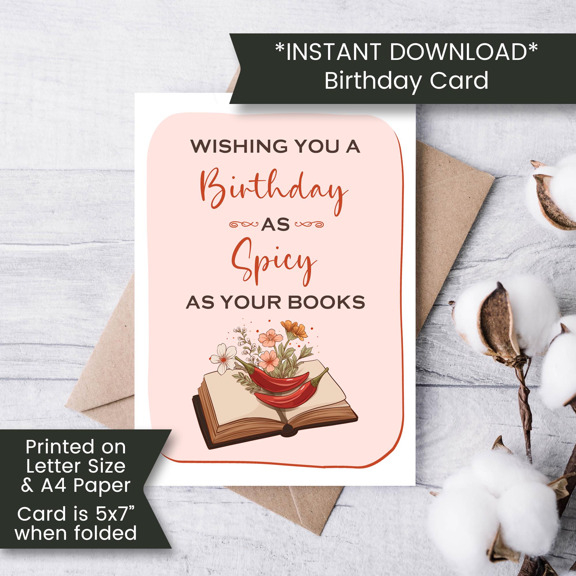 Printable Funny Birthday Card for Book Lover, Birthday Card for Bestie ...