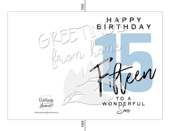 Hunts England Biglietto di auguri per 15° compleanno, motivo