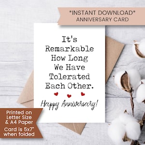 Cartão de aniversário engraçado para impressão para marido, cartão de aniversário para esposa, cartão de décimo aniversário, cartão de amor atrevido, instantâneo, download digital