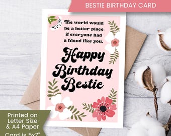 Tongue in Peach Biglietto di auguri per migliore amico – Best F*cking Friend Ever – Biglietto di auguri unico – Biglietti di compleanno Bestie – Biglietti amici – CBH1748