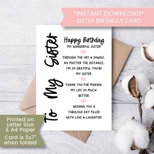 Pickture-This A5 Birthday Card – 'Happy Birthday To My Amazing Sister' – Love Theme
