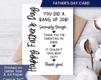 Tarjeta divertida del Día del Padre para papá (imprimible), tarjeta divertida para papá, tarjeta del Día del Padre, de hijo, de hija, descarga instantánea, descarga digital
