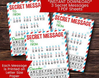 Secret Letter From Santa, Elf Props, Secret Letter From Elf, Secret Message, Coded Secret Messages, Elf Printables, Printable, Download