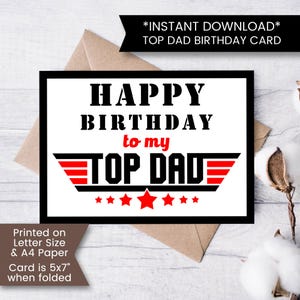 Top papa carte d'anniversaire imprimable d'enfant, carte drôle imprimable pour l'anniversaire de papas, cadeau de pères de soldats de l'armée, carte de voeux pour papa, numérique
