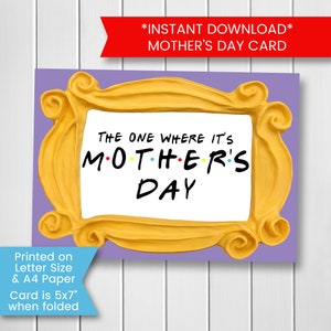 El que es la tarjeta del día de la madre imprimible, tarjeta divertida del día de la madre de un amigo, tarjeta divertida para mamá, imprimible, descarga digital