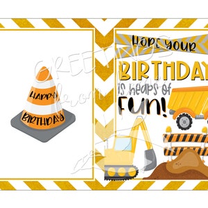 Construction Card Construction Birthday Card Printable - Etsy Canada