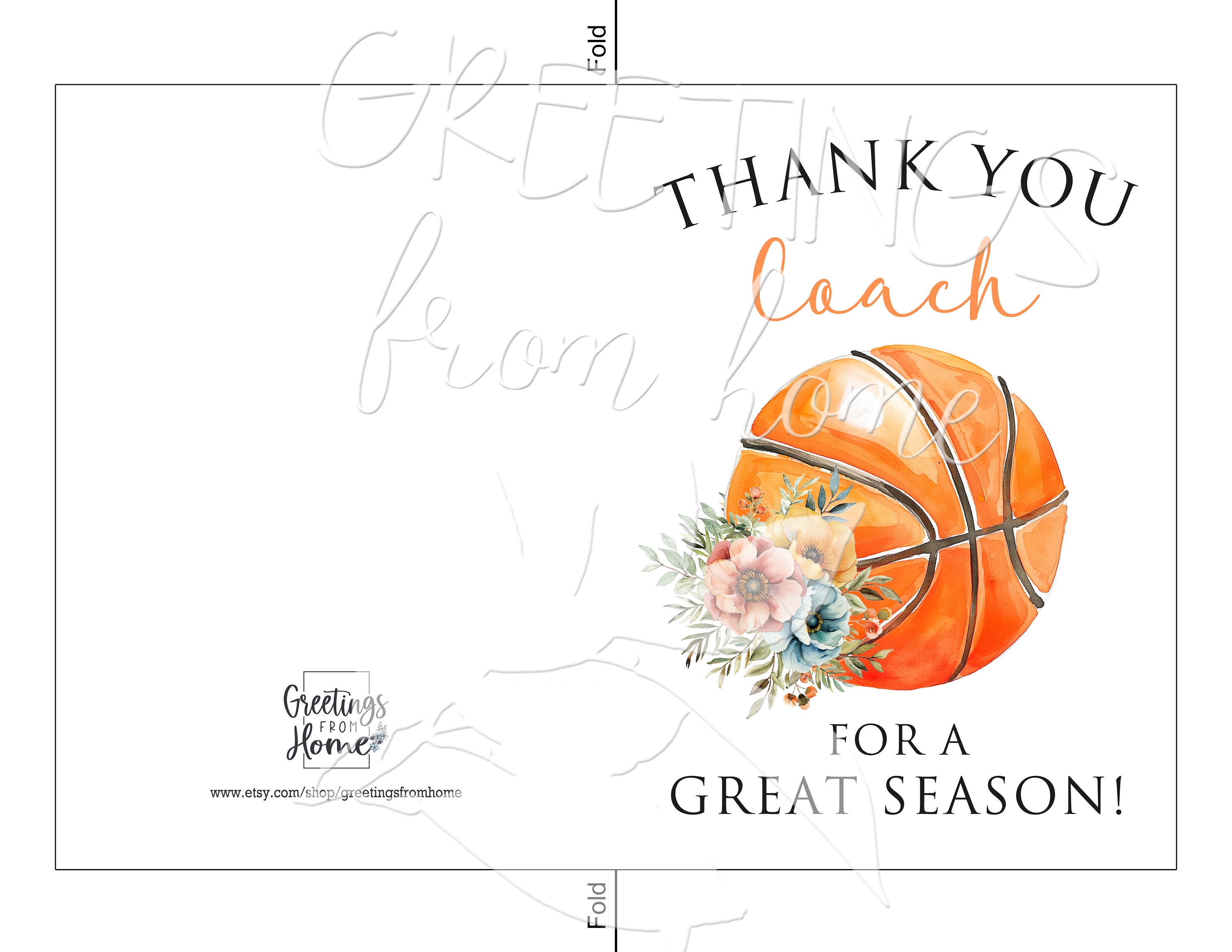 printable basketball coach thank you card for her, thank you for