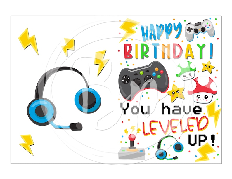 Video Game Birthday Card Printable Printable Gamer