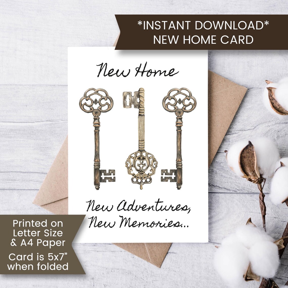 New Home Card Printable, Housewarming Card for Son, Congratulations New ...