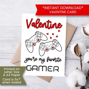 Gamer Valentinstag Karte für Freund, Gamer Valentinstag Karte, Videospiel-Liebhaber Valentinstag Karte, Videospiel, printable digitaler Download