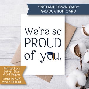 Abschlusskarte zum Ausdrucken für Sohn Tochter Bruder Schwester, Karte von uns beiden, von Mama und Papa, von uns allen, von der Gruppe, Download