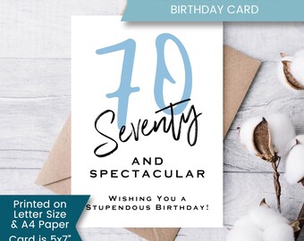 Printable Funny 70th Birthday Card for Husband, Seventieth Birthday Card for Dad, Seventy Birthday Card for Grandpa, Instant, Digital