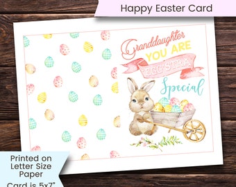 Happy Easter Granddaughter Card, Printable Easter Card, Easter Card for Granddaughter, Easter Card for Grandchild, Printable, Digital, Girl