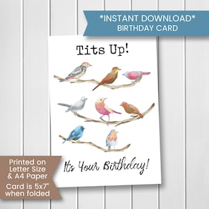 Cartão de aniversário engraçado para ele, cartão de aniversário para observador de pássaros, cartão para marido, cartão de pássaros para irmão, download digital instantâneo