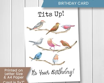 Printable Birthday Card for Bird Lover, Bird Watcher Birthday Card, for Husband, for Brother, for Birder, Download, Digital File