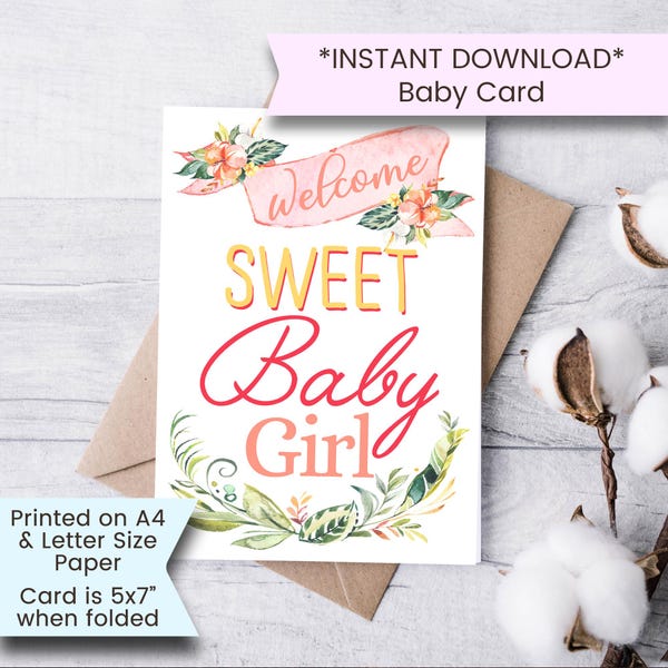Printable Baby Girl - Etsy