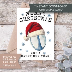 Carte de Noël rugby pour petit-fils, carte de Noël imprimable Rugby pour fils, carte de rugby pour neveu, carte de Noël pour lui, football, numérique